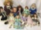 Lot of eleven porcelain and soft vinyl dolls from the Broadway Collection and others. Largest Doll