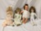 4x large vinyl and porcelain dolls. Ideal and more. Largest doll measures approximately 20x13x4
