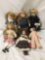 4x vinyl, composite and porcelain dolls. Gepeddo and more. Largest doll measures approximately