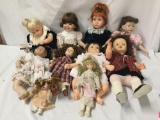 10x vinyl, porcelain and composite dolls. My Twinn and more. Largest doll measures approximately
