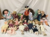 27x vinyl and porcelain dolls. Dynasty doll, collectors choice and more. Largest doll measures