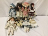 8x Porcelain and composite dolls. Sweet Dreams and more. Largest doll measures approximately 18x8x4