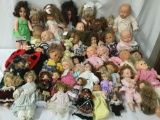 Over forty vinyl, porcelain, And composite dolls from makers like Zapf, Danbury Mint, Geoffrey, and