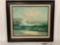 Framed original Oceanside surf & shore scene oil painting - signed by artist W. Chester