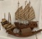 Lot of 3 Vintage wooden ship models