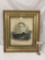 Antique portrait of women in glasses signed by unidentified artist in a gesso frame