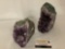 Set of Amethyst quartz cut bookends