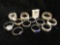 Selection of 13 vintage sterling silver rings in various sizes and stones - 55.3 gram ttw