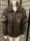 Discovery Channel Store leather bomber jacket with decorative patches, size Large