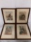 4 framed antique hand tinted prints by Jules Renard Draner of military figures in Paris