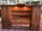 3 pc American Drew bedroom furniture lot - lighted captains headboard w/ 2 side cupboards