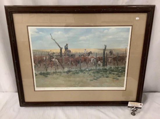 Vintage framed artist proof print, signed & inscribed by artist - The Tally Gate by Bud Helbig