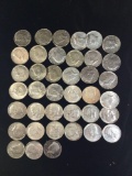 Collection of 39 Kennedy half dollars. 1 1972 proof and 38 silver clad coins from 1965-1969