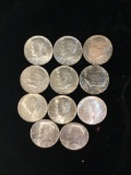 Collection of 11 1964 silver Kennedy half dollars. A couple in really great condition