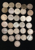 41 silver Roosevelt dimes, 5 silver mercury head dimes 1935-1944, & a 1906-D silver barber dime