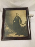Antique portrait print of Abraham Lincoln - portrait was made mid 19th c. - by Thomas Hicks - see