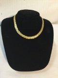 14k Italian braided gold necklace marked VIDR, weighs 12.5 grams