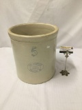 Vintage Western Pottery Co Stoneware crock. Marked: 5. Made in Denver