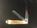 Mint condition 1984 case XX pocket knife with jigged bone handle