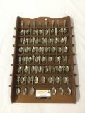51 American Collectors Guild US state spoons - full set with wooden rack