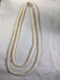Ohtsuki Pearl necklace with silver clasp, silver tests and approx 60-70% silver