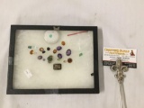 Collection of large cut gemstones - amethyst, citrine, topaz and more - many carats