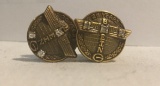 Pair of commemorative service pins from Boeing - 25 & 30 years of service feat. 3 round cut diamonds