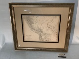 Antique framed map of South American 