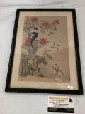 Vintage Chinese painting by Wan Shan Chin Chung, titled: Red Flowers