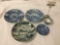 Americana Tourist plates; Corn Palace, Little America, Glacier National Park, cup and saucer - Japan