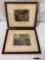 Lot of 2 antique framed photogravure prints of musicians working, A. Graffle (1891), Julius Schmid -