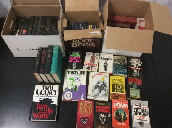 3 Boxes with assorted Books, non fiction, biographies, historical, etc. see pics