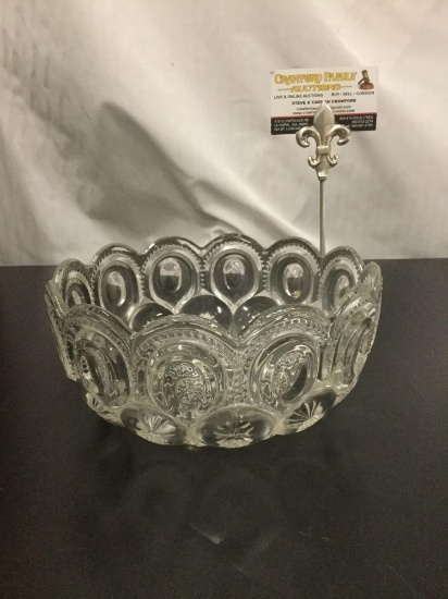 Vintage Adams Glass OG 1888 Palace Line Moon/Star Bowl - good condition