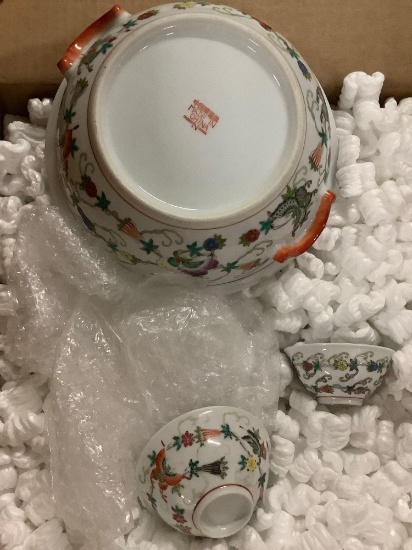 OPEN BOX LOTS - 2 large boxes of Asian porcelain ceramic home decor