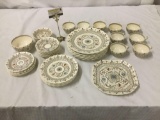 Set of Vintage Copeland Spode Florentine China, Includes Plates, Cups, and a Bowl. JRL