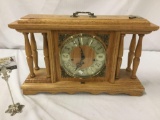 German made Franz Hermie Vintage Mantle Clock, clasp on front is broken and the 12 has fallen out of