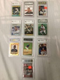 Ten graded baseball cards. One signed Danny Espinosa Card, authenticated by Beckett Grading