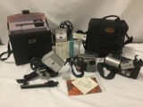 Camera/video equipment - Bolex 155 Super 8, Bolex lite s2, Sony Mavica, and Samsung 8mm Video camera