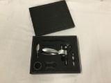 Wine Set in Box: Bottle opener, pour spout, reusable bottle stopper, etc. see pics