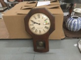 Vintage Elgin Quartz Westminster Chime Wall Clock, needs work/shows wear, approx 13x21 inches