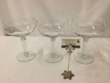 3x oversized wine glasses, cocktail bowls, approx 7 x 11 inches