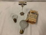 2 antique light bulbs incl. General Electric - Thomas Edison 1879 three phase bulb w/ box