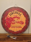 Fireball Dartboard with Darts in Original Box, 18 x 18 inches