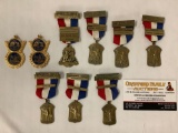 Lot of 9 Sportsman medals - 7x NRA 1958-1961 small bore, high power, 1st place team coach