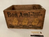 Vintage wood delivery crate - Bon Ami Co. New York approx 12x8x7 inches.
