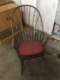 Antique Windsor back chair. Measures approximately 42x28x20 inches.