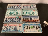 Lot of 8 license plates ; Washington, South Carolina, Cameo-1