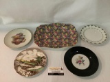 5x decor plates; 2x Eschenbach Germany, hand painted Alfred Meakin, Nippon, Hazel pattern Royal