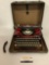 Antique Royal - Red typewriter with travel case leather handle included but not attached