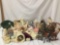 Collection of 21 porcelain dolls & 7 pcs of doll furniture